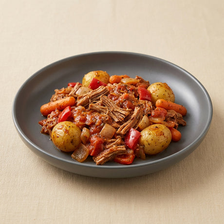 Carne mechada con patata criolla