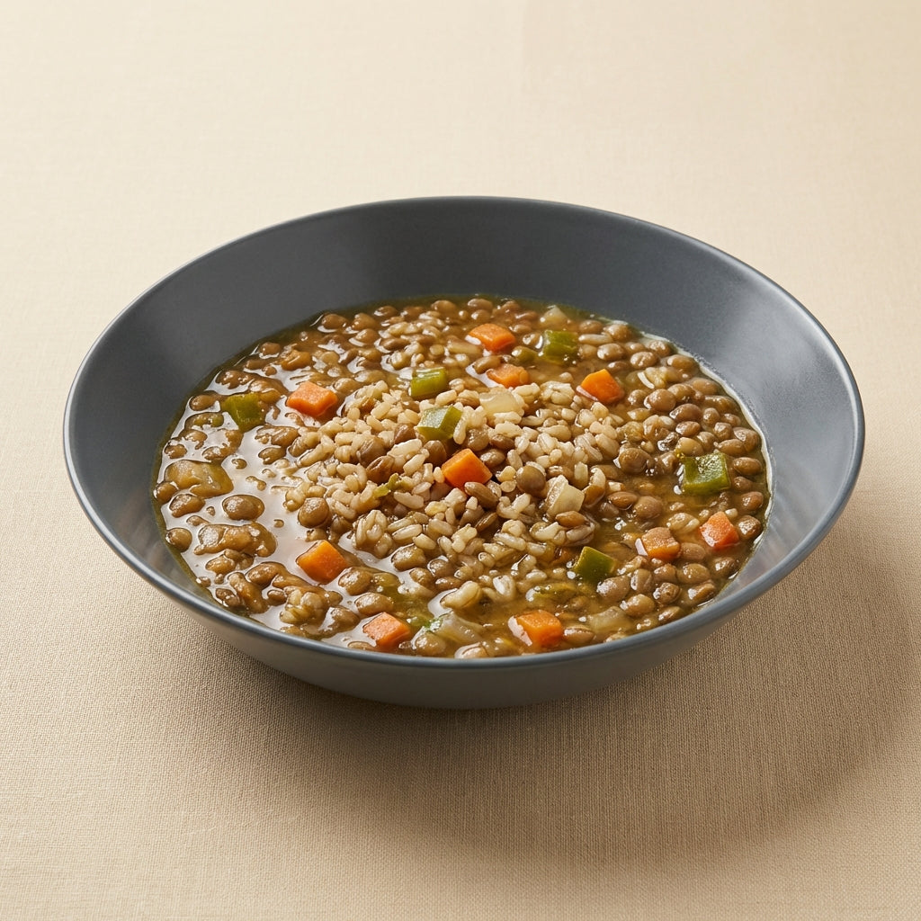 Lentejas con arroz integral