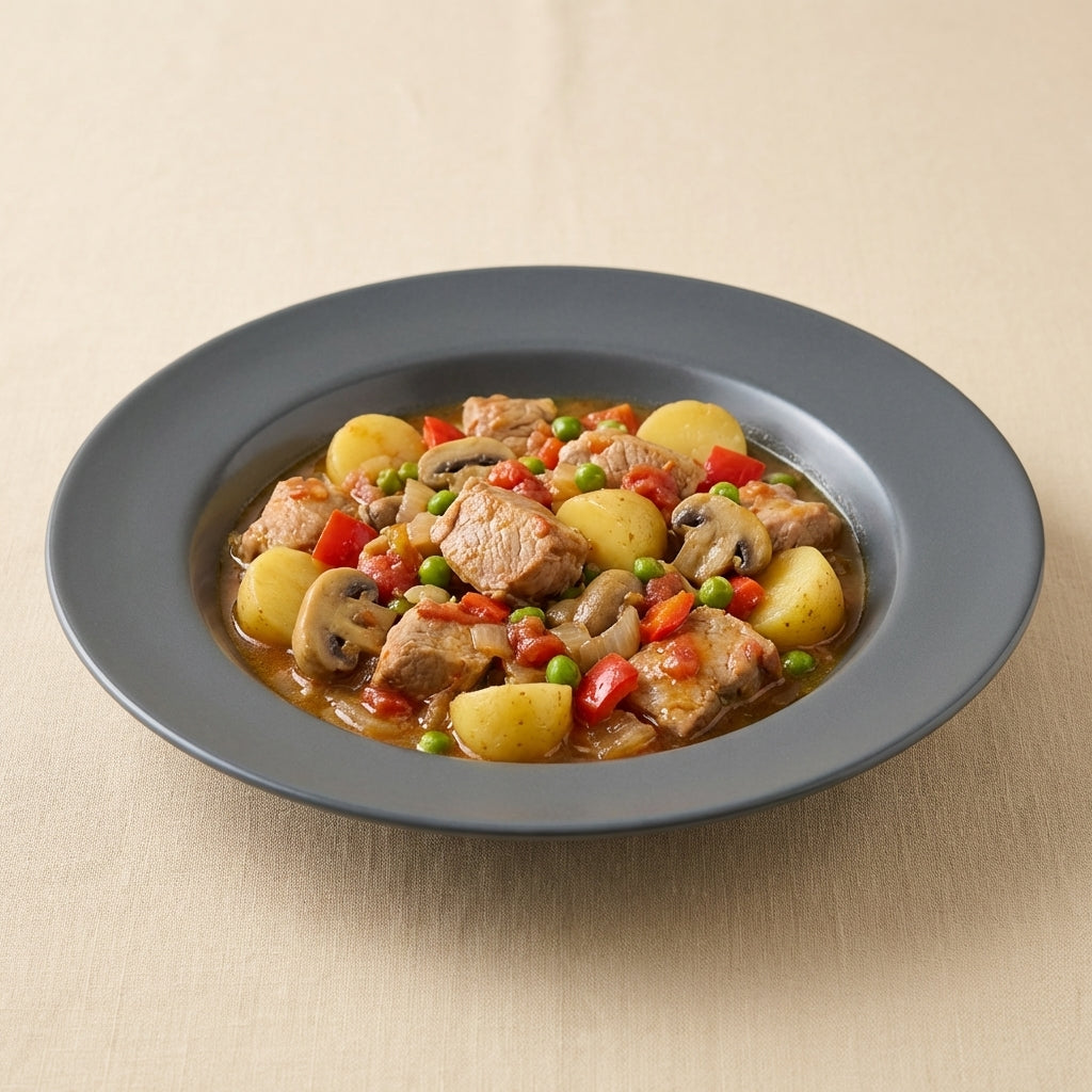 Magro de cerdo con verduritas