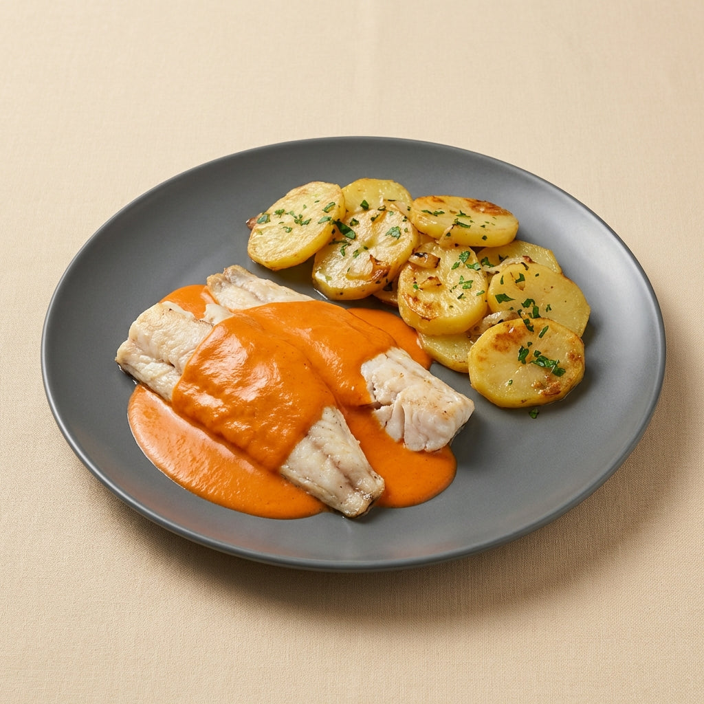 Merluza en salsa de piquillo