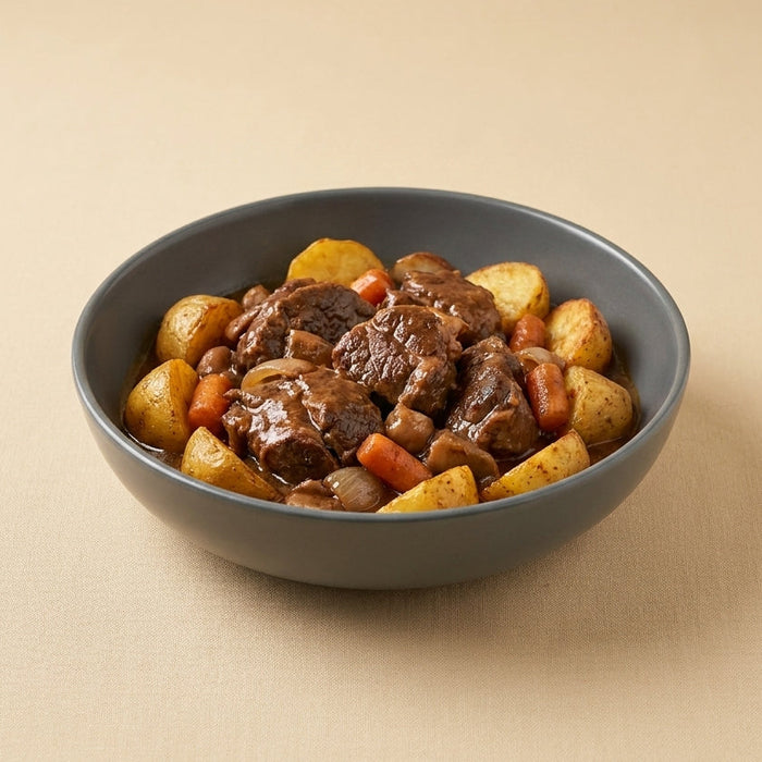 Morcillo de ternera en salsa con patatas