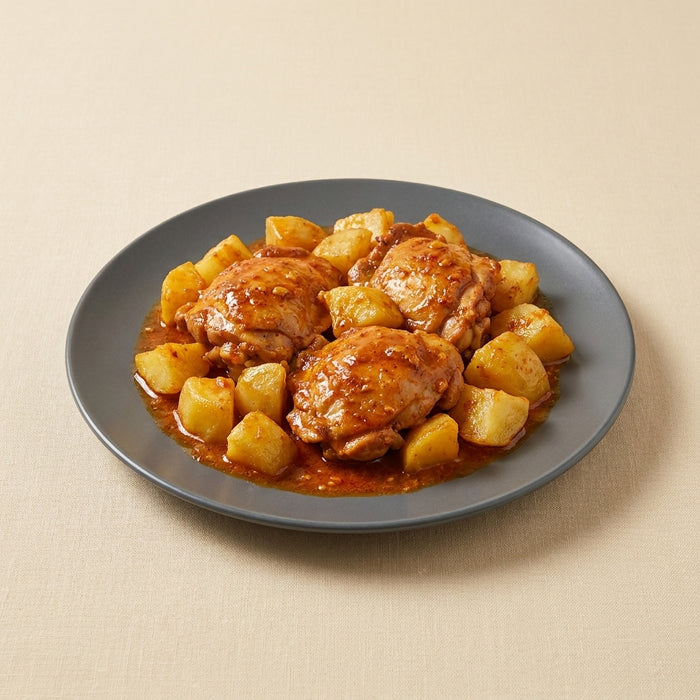 Pollo con mojo picón y patatas