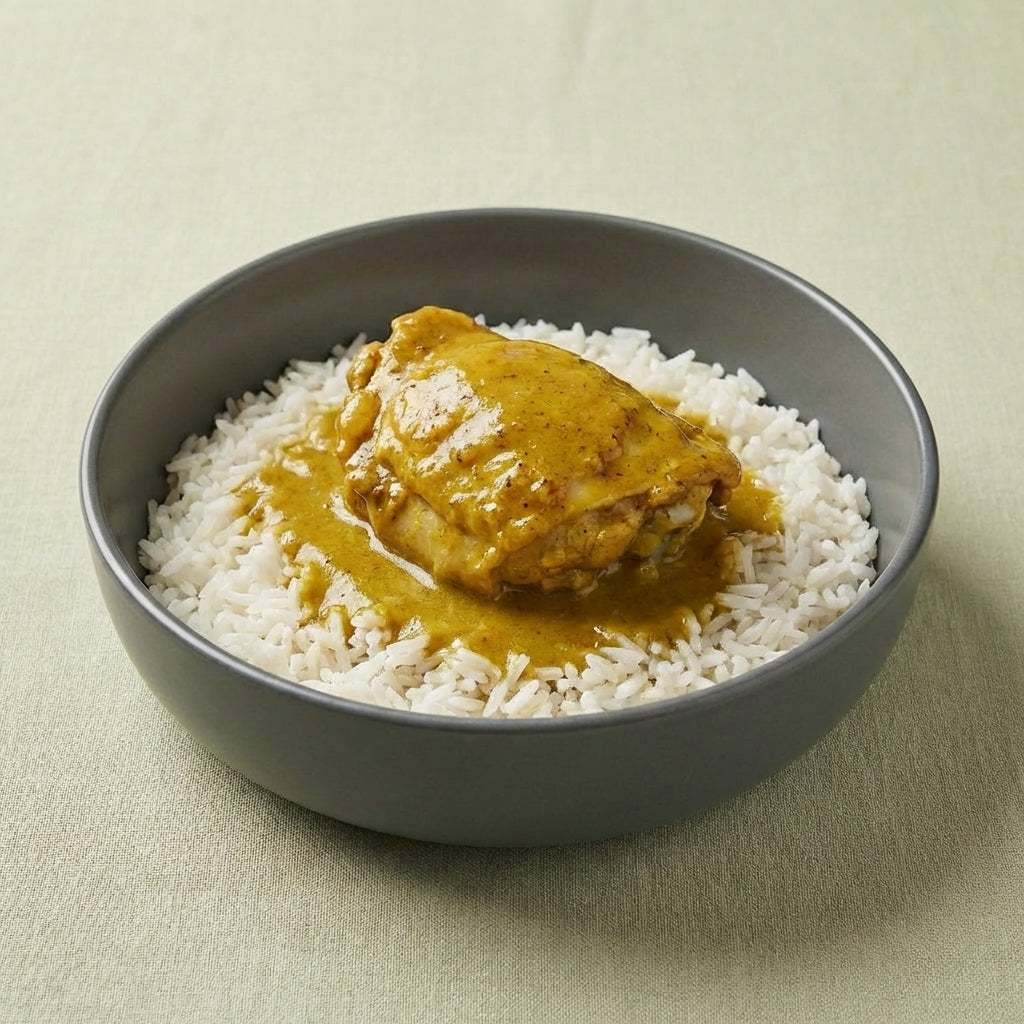 Pollo al curry con arroz