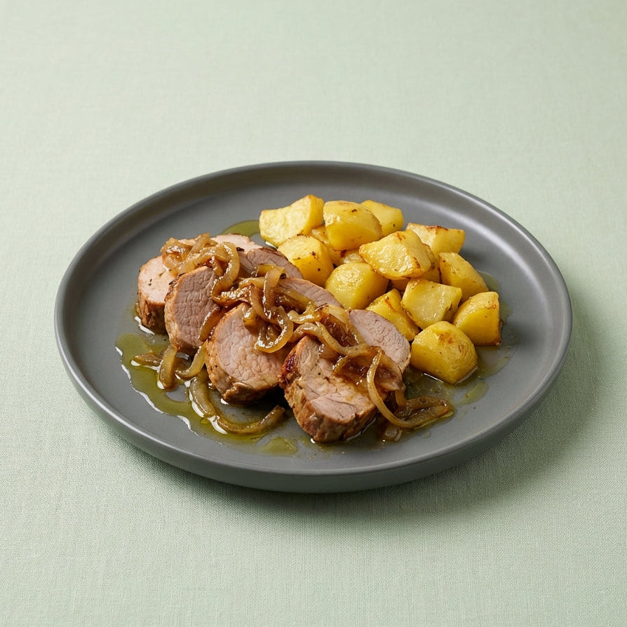 Solomillo al romero con patatas