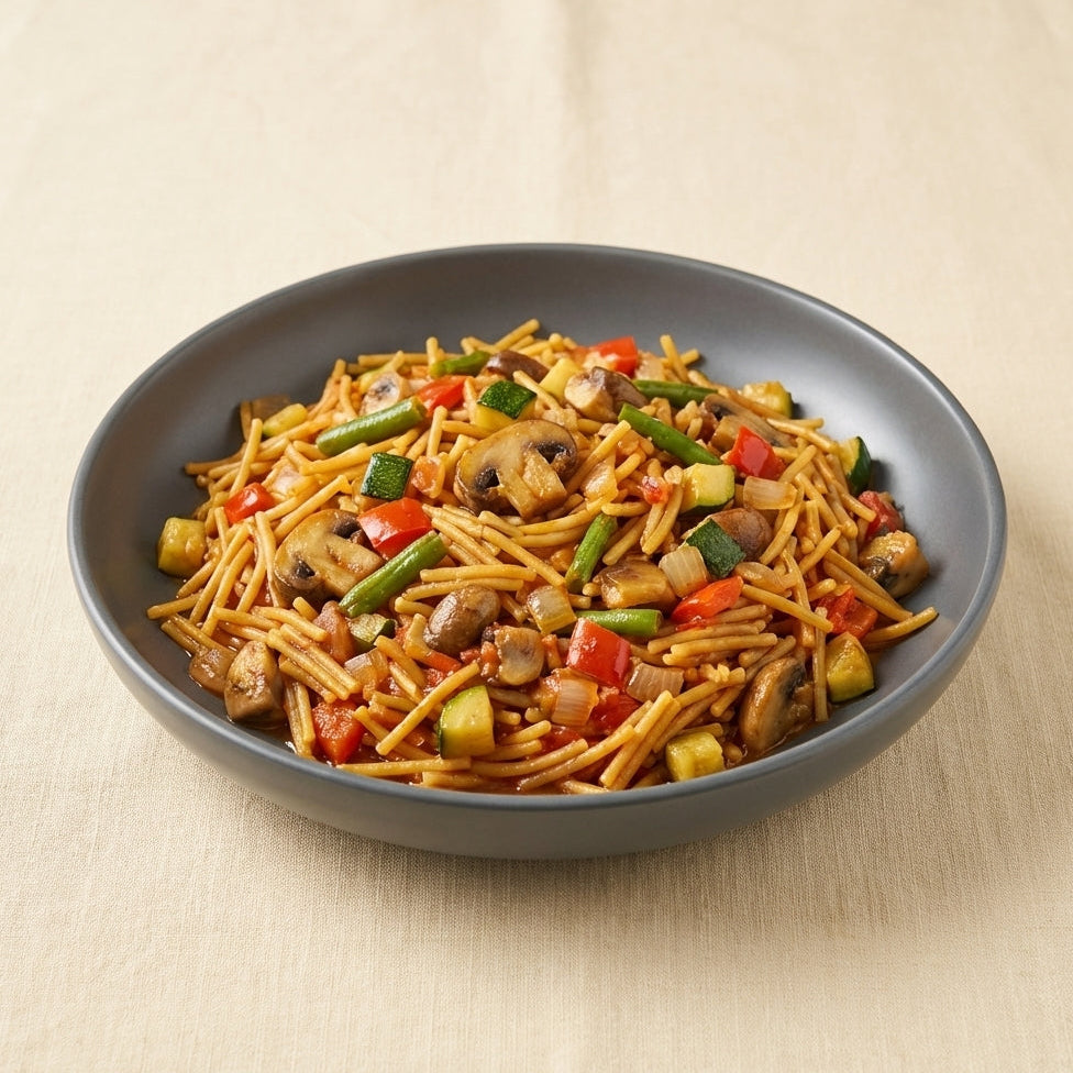 Fideuá con verduras