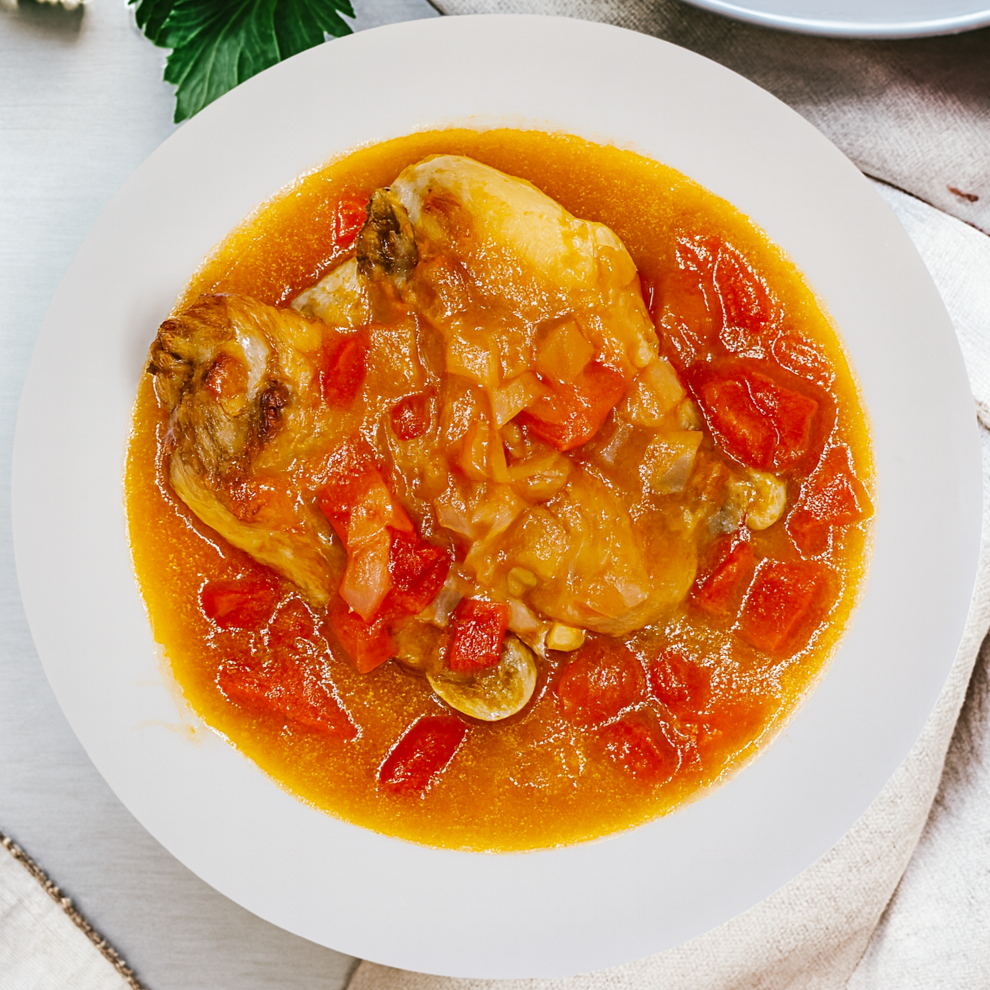 Jamoncitos de pollo al horno con pimientos