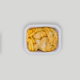 Bacaladitos a la andaluza con patata fritas