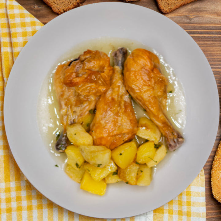 Pollo asado con patatas