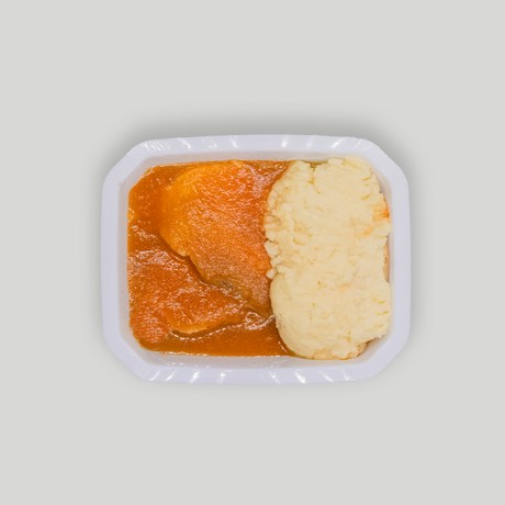 Maza de cerdo con puré de patatas