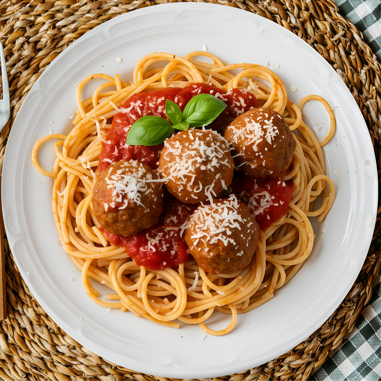 Spaguetti con albondigas al pomodoro