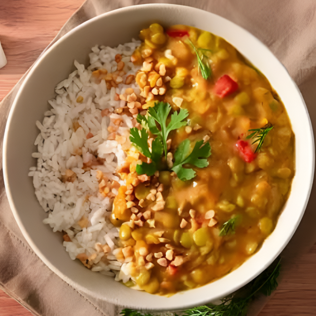 Potaje de lentejas con arroz integral